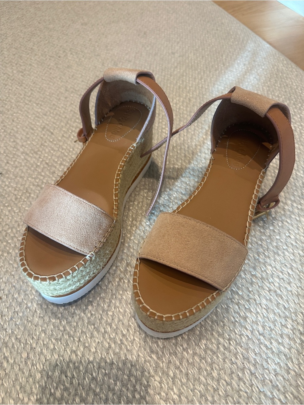 See by Chloe Espadrille Platform Sandals in Light Taupe